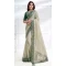 Off White Net Organza Georgette Embroidery Work Party Wear Designer Saree - 8207181081