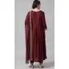 Maroon Embroidered Rayon Readymade Party Wear Salwar Kameez - 8225181195