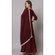 Wine Embroidered Rayon Readymade Party Wear Salwar Kameez - 8225181197