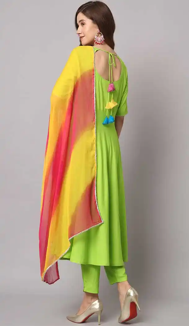 Radium Plain Rayon Readymade Party Wear Salwar Kameez - 8225181198