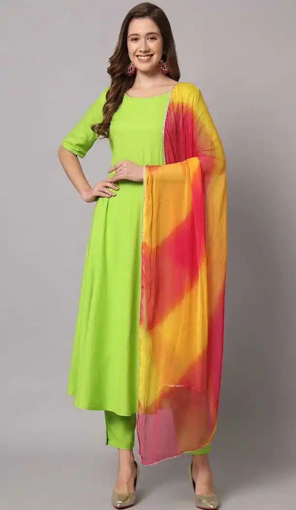 Radium Plain Rayon Readymade Party Wear Salwar Kameez - 8225181198