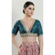 Silk Embroidery Work Peacock Blue Designer Festive Wear Readymade Blouse - 8226181203
