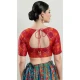 Brocade Printed Work Red Designer Festive Wear Readymade Blouse - 8226181205