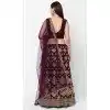 Party Wear Georgette Wine Mirror Work Designer Lehenga Choli - 8229181219