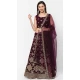 Party Wear Georgette Wine Mirror Work Designer Lehenga Choli - 8229181219