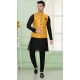 Art Silk Black Resham Work Designer Men's Readymade Kurta Pajama - 8220181149