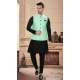 Art Silk Black Woven Work Designer Men's Readymade Kurta Pajama - 8220181150