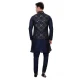 Art Silk Navy Blue Woven Work Designer Men's Readymade Kurta Pajama - 8220181155