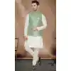 Cream Art Silk Resham Work Designer Men's Readymade Kurta Pajama - 8220181159