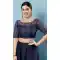 Party Wear Readymade Navy Blue Net With Sequins Work Designer Blouse - 8227181209