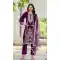 Wine Velvet Embroidered Party Wear Pakistani Salwar Suit - 11194199552