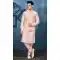 Peach Banarasi Silk Resham Work Men Readymade Kurta Pajama With Jacket - 8232181268