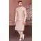 Peach Banarasi Silk Sequins Work Men Readymade Kurta Pajama With Jacket - 8232181289