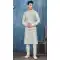 Classy Grey Banarasi Silk Resham Work Men Readymade Kurta Pajama With Jacket - 8232181293