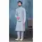 Blue Banarasi Silk Resham Work Men Readymade Kurta Pajama With Jacket - 8232181294