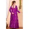Pure Rayon Foil Print Work Purple Party Wear Readymade Gown With Dupatta - 8275181553