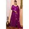 Pure Rayon Foil Print Work Purple Party Wear Readymade Gown With Dupatta - 8275181553