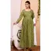 Pure Muslin Bandhej Work Green Party Wear Readymade Gown With Dupatta - 8275181552