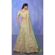 Green Net With Embroidery Work Designer Wedding Wear Lehenga Choli - 8286181606