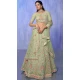Green Net With Embroidery Work Designer Wedding Wear Lehenga Choli - 8286181606