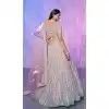 Lavender Organza With Embroidery Work Designer Wedding Wear Lehenga Choli - 8286181609