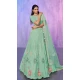 Aqua Net With Embroidery Work Designer Wedding Wear Lehenga Choli - 8286181612