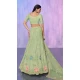 Sea Green Net With Embroidery Work Designer Wedding Wear Lehenga Choli - 8286181613