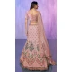 Peach Velvet With Embroidery Work Designer Wedding Wear Lehenga Choli - 8286181615