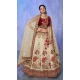 Velvet White With Embroidery Work Designer Wedding Wear Lehenga Choli - 8286181618