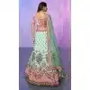 Georgette Aqua With Embroidery Work Designer Wedding Wear Lehenga Choli - 8286181605