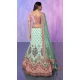Georgette Aqua With Embroidery Work Designer Wedding Wear Lehenga Choli - 8286181605