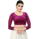 Designer Velvet Plain Magenta Readymade Festive Party Wear Blouse - 8289181627