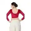 Designer Velvet Plain Pink Readymade Festive Party Wear Blouse - 8289181628