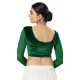 Designer Velvet Plain Green Readymade Festive Party Wear Blouse - 8289181629