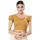 Designer Cotton Lycra Gold Plain Party Wear Readymade Blouse - 8290181630