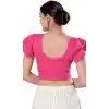 Designer Cotton Lycra Pink Plain Party Wear Readymade Blouse - 8290181633