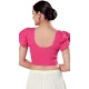 Designer Cotton Lycra Pink Plain Party Wear Readymade Blouse - 8290181633