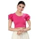 Designer Cotton Lycra Pink Plain Party Wear Readymade Blouse - 8290181633