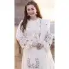 Georgette Embroidered Pakistani Palazzo Plus Size Salwar Suit In Off White - 11195199560