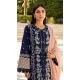Rayon Embroidered Designer Pakistani Salwar Suit In Navy Blue - 11196199563