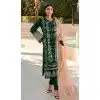 Rayon Embroidered Designer Pakistani Plus Size Salwar Suit In Dark Green - 11196199564