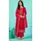 Embroidered Organza Red Designer Party Wear Palazzo Salwar Kameez - 8348181920