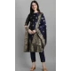Navy Blue Traditional Cotton Silk Woven Work Casual Wear Readymade Salwar Suit - 8354181949