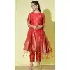 Red Traditional Cotton Silk Woven Work Casual Wear Readymade Salwar Suit - 8354181953