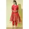 Red Traditional Cotton Silk Woven Work Casual Wear Readymade Salwar Suit - 8354181953