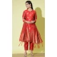 Red Traditional Cotton Silk Woven Work Casual Wear Readymade Salwar Suit - 8354181953