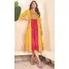 Foil Printed Multi Color Cotton Readymade Women Kurti - 8362181989