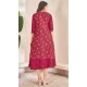 Foil Printed Maroon Color Cotton Readymade Women Kurti - 8362181990