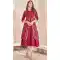 Foil Printed Maroon Color Cotton Readymade Women Kurti - 8362181990