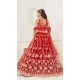Butterfly Net With Embroidery Work Designer Lehenga Choli In Red - 8370182019